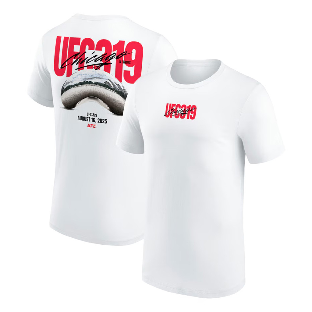 UFC 319 Merch White UFC 319 Landmark T-Shirt Gifts For Fans-1