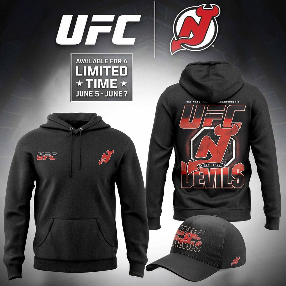 UFC x New Jersey Devils Limited Edition Hoodie Gifts For Hockey Fan-1