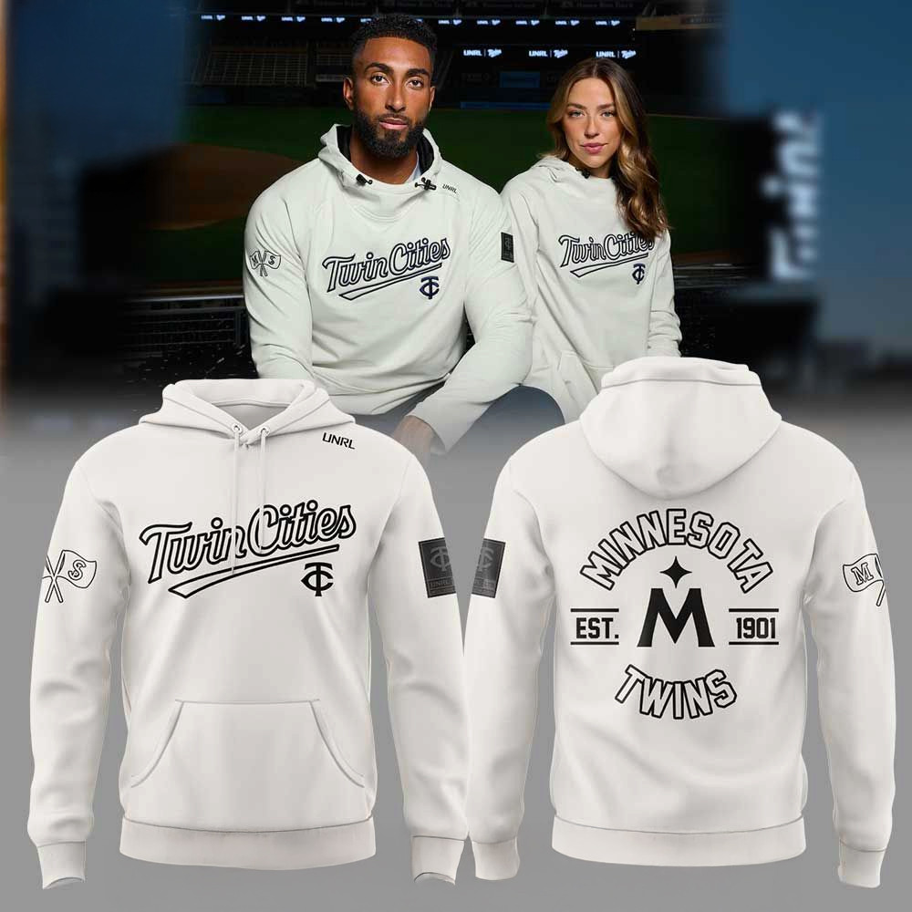 UNRL X Minnesota Twins Crossover Hoodie Minnesota Twins Merch Gifts For Baseball Fans-1