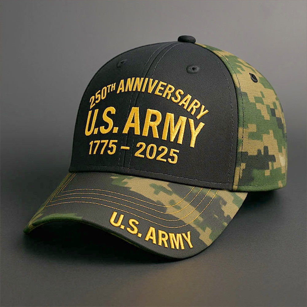 US Army 250th Anniversary Hat Pride Military Embroidered Camo Cap Gifts For Army-1