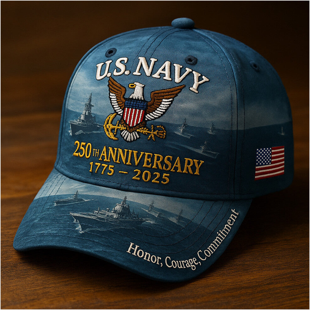 US Navy 250th Anniversary 1775 2025 Hat Honor Courage Commitment USN Hat Gifts For Dad-1