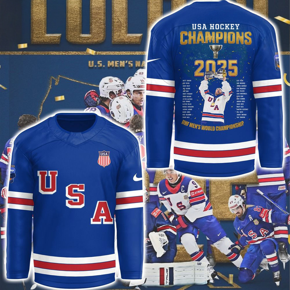 USA Hockey IIHF World Championship 2025 Hockey Jersey Best Father's Day Gifts-1