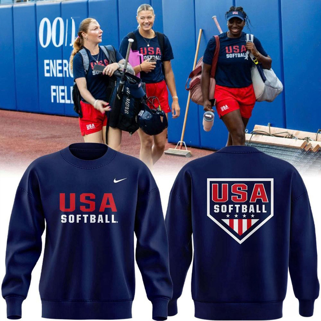 USA Softball Team 2025 Sweatshirt Gifts For Softball Fans-1