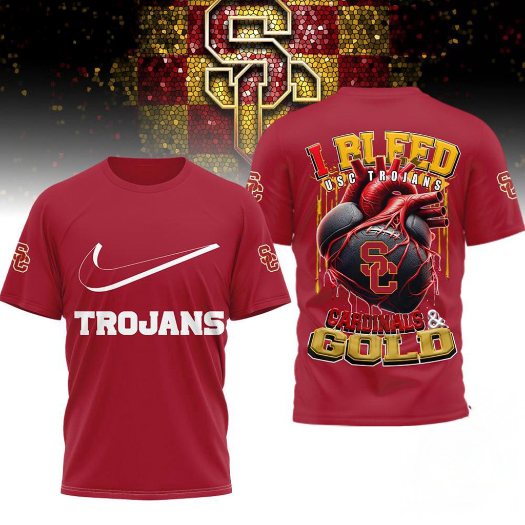 USC Trojans 2025 NCAA I Bleed Shirt USC Trojans Merch Gift Ideas For Football Lovers-1
