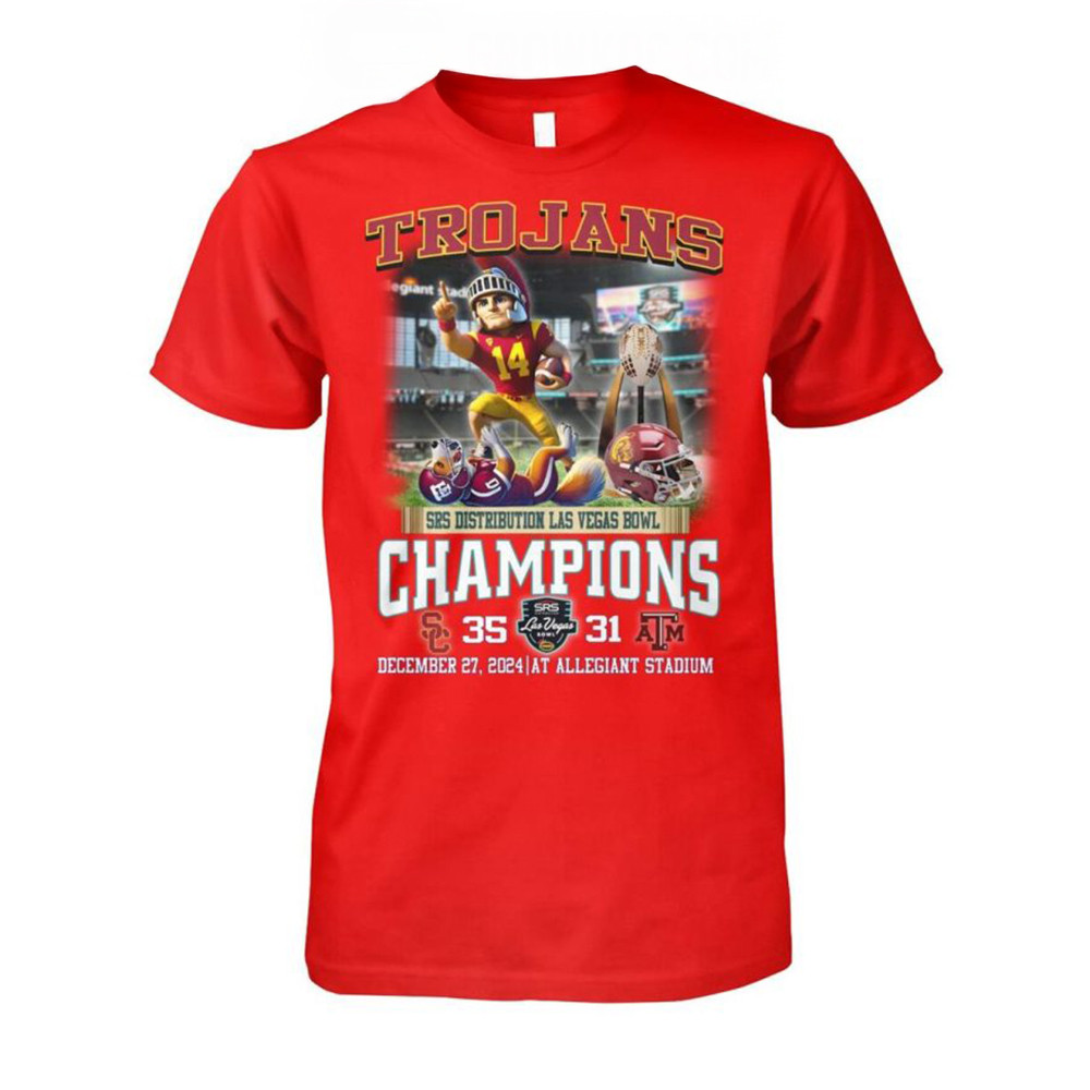 USC Trojans SRS Distribution Las Vegas Bowl Champions 2024 T-Shirt Football Fan Gift Ideas-1