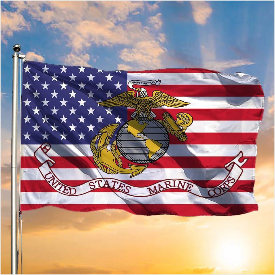 USMC Flag US Marine Corps American Flag Patriotic Marine Decor Indoor Outdoor Gifts For Besties-1 USMC Flag US Marine Corps American Flag Patriotic Marine Decor Indoor Outdoor Gifts For Besties-1