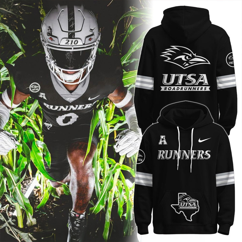 UTSA Roadrunners Back in black Dark Mode Hoodie 2025 Roadrunners Merch Xmas Gifts For Dad-1