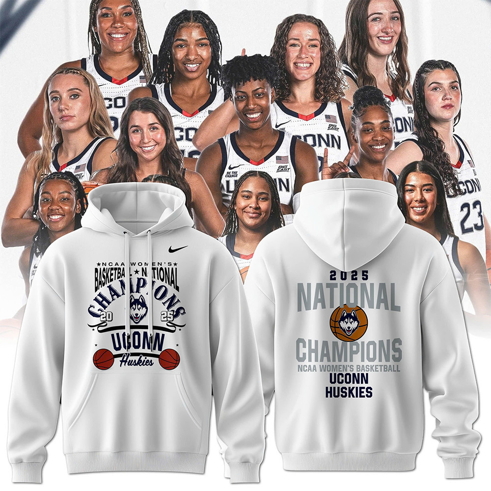 Uconn Huskies 2025 National Champions NCAA Women's Basketball Hoodie Basketball Fan Gift Ideas-1