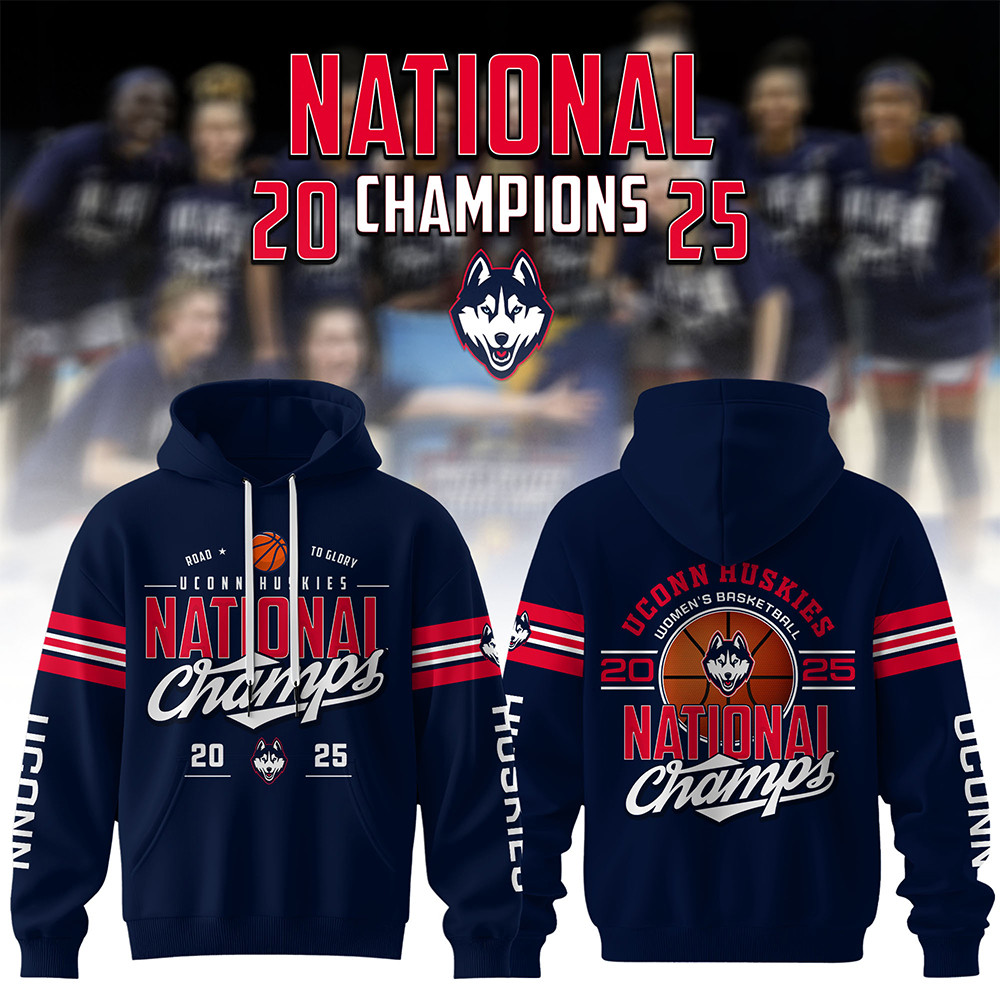 Uconn Huskies 2025 National Champions NCAA Women's Basketball Hoodie Gifts For Basketball Lover-1