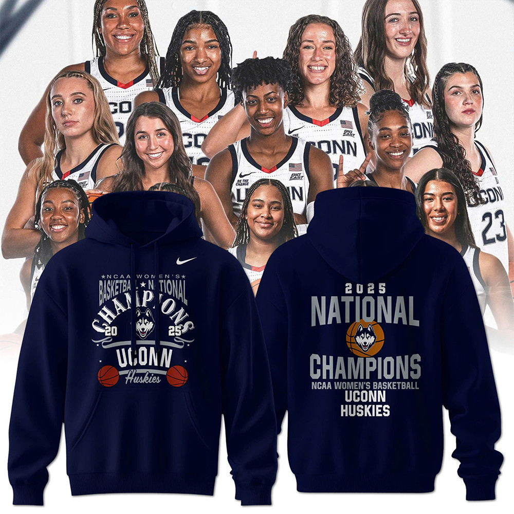 Uconn Huskies 2025 National Champions NCAA Women's Basketball Hoodie Gifts For Fans-1