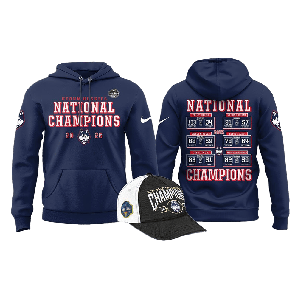 Uconn Huskies National Champions 2025 Basketball Hoodie Uconn Championship Merch Gift For Fans-1