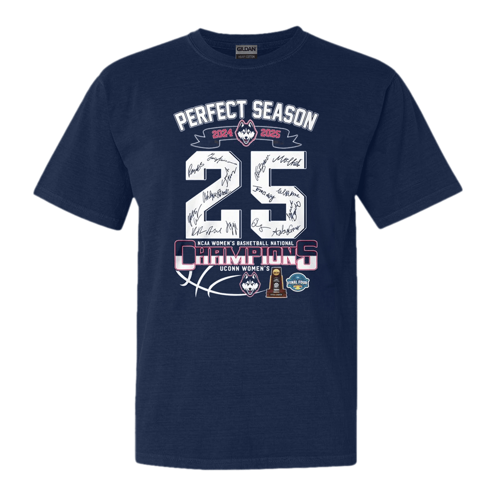 Uconn Huskies Perfect Season 2025 Champions Shirt Uconn Merch Mothers Day Gift For Friends-1