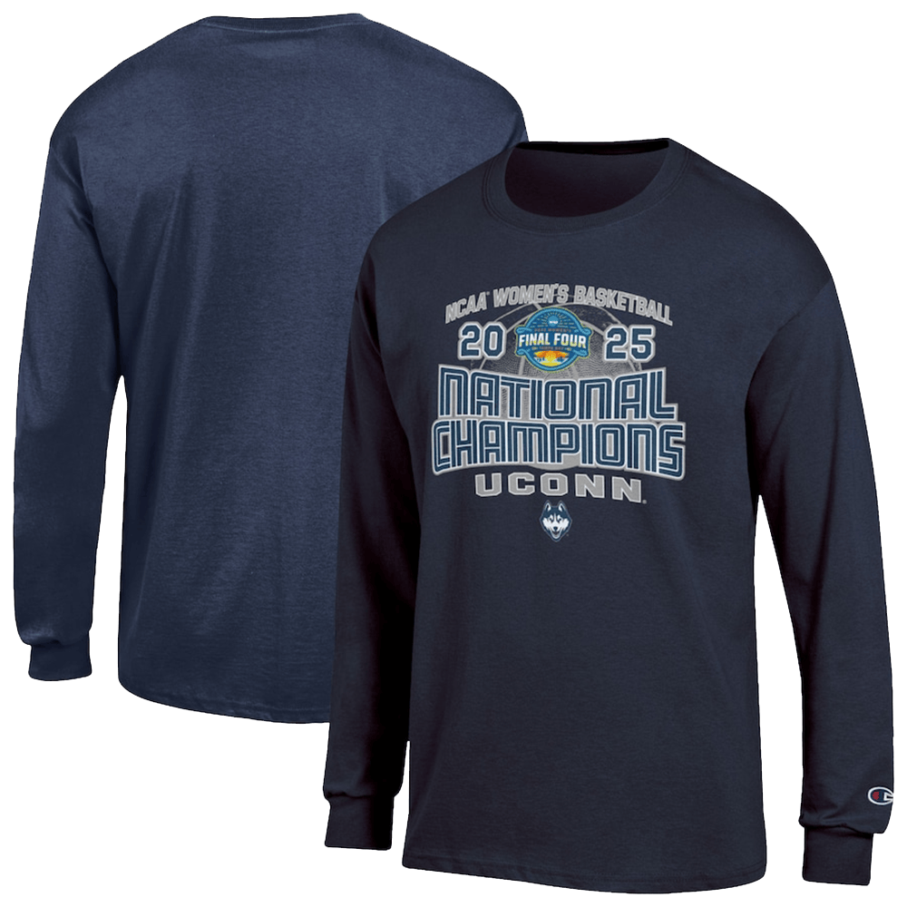 Uconn National Championship 2025 Long Sleeve Shirt Father's Day Presents For Husband-1