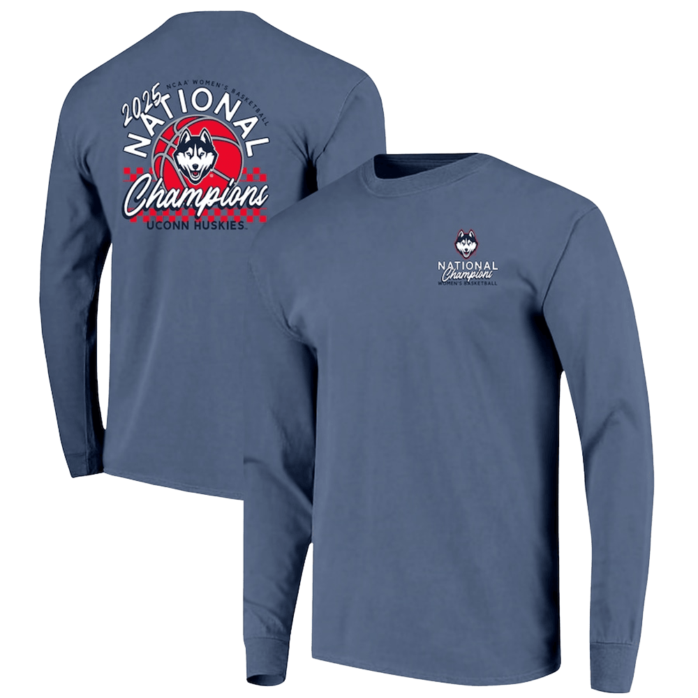 Uconn National Championship 2025 Long Sleeve Shirt Uconn Huskies Merch Father's Day Presents-1