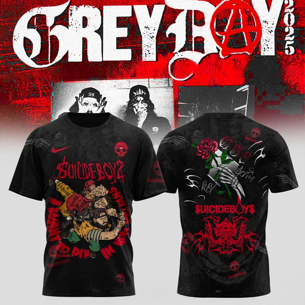 Uicideboy Grey Day Tour Merch 2025 T-Shirt Fan Merch Gifts For Dudes-1