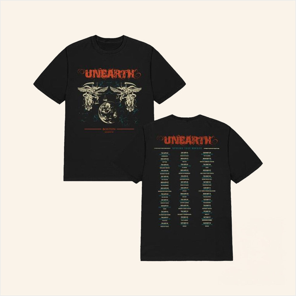Unearth Merch Tour Date T-Shirt Gifts For Fans Birthday Gifts For Sister Christmas Presents-1