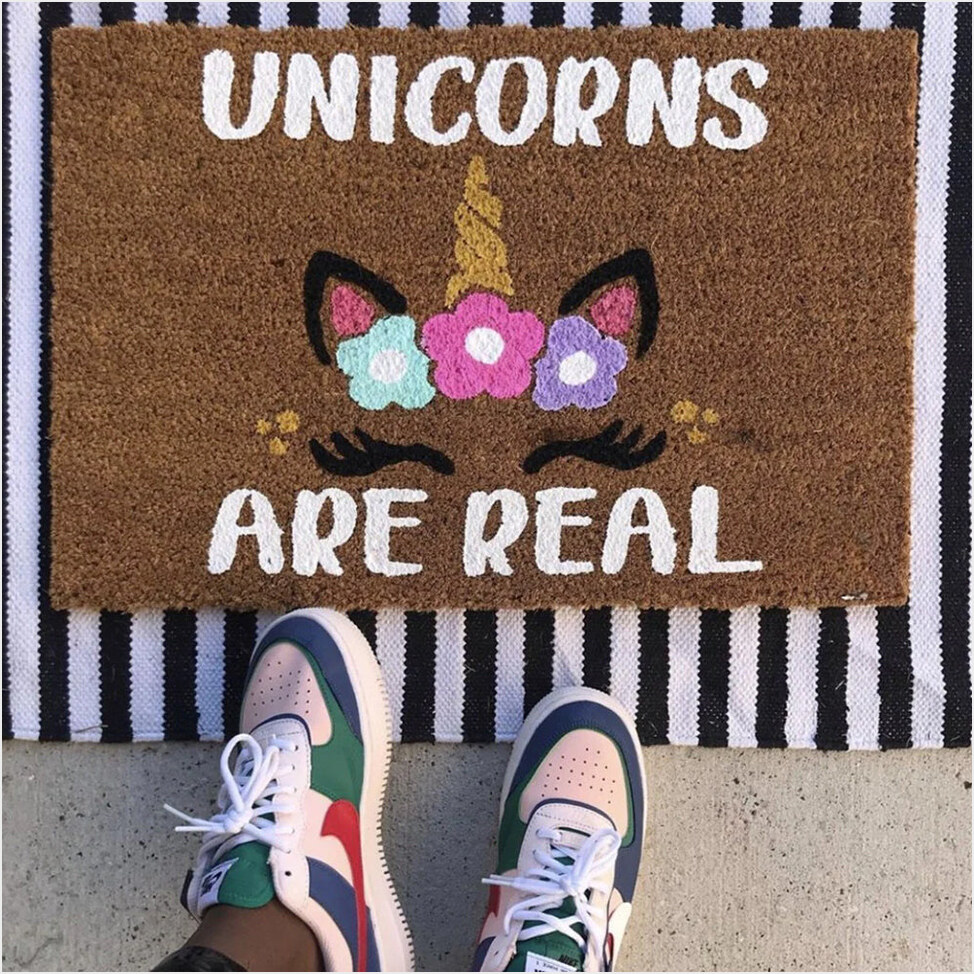 Unicorns Are Real Doormat Cute Design Welcome Door Mat New House Gift Ideas Gifts For Besties-1
