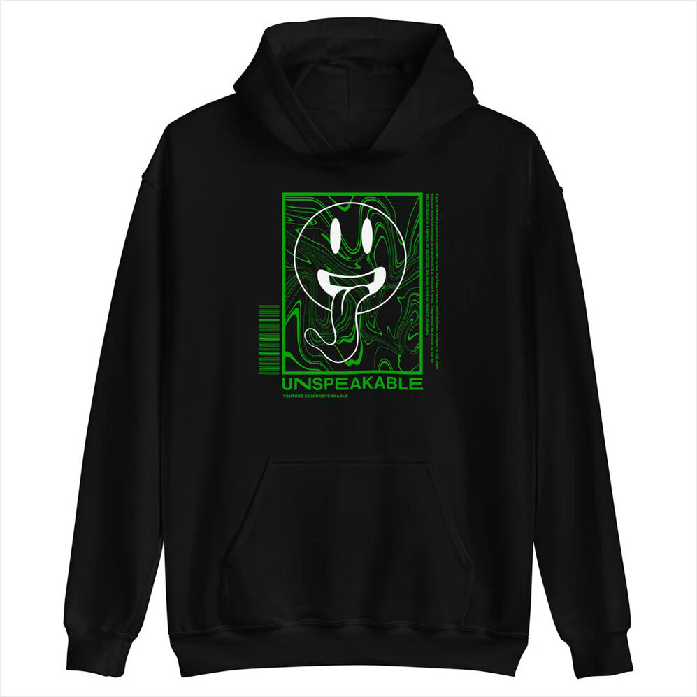 Unspeakable Merch Black Smiley Swirl Hoodie Gift Ideas For Him Birthday Gifts For Best Friend-1