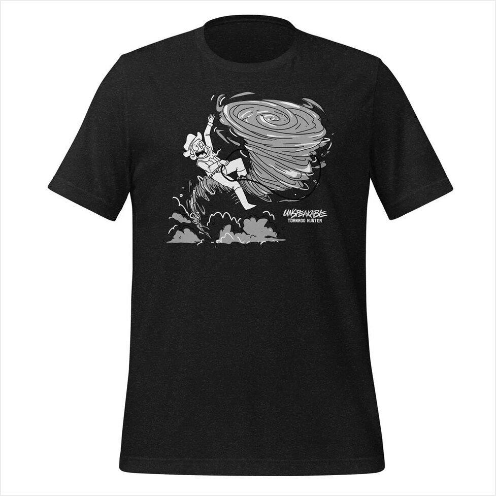 Unspeakable Merch Black Tornado Hunter T-Shirt Best Gifts For Husband Birthday Gifts For BFF-1