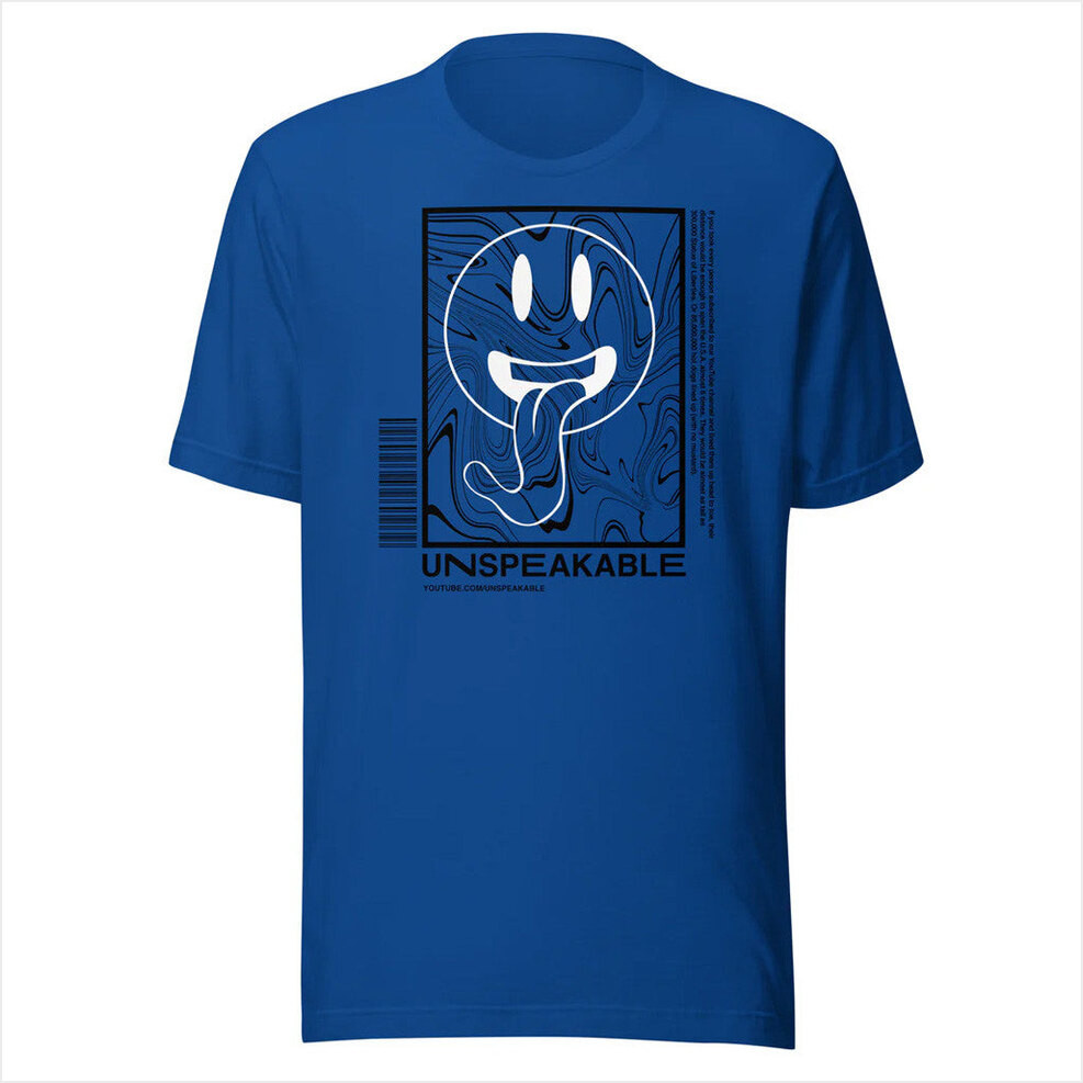 Unspeakable Merch Blue Smiley Swirl Shirt Best Gifts For Him Birthday Gifts For Fans-1