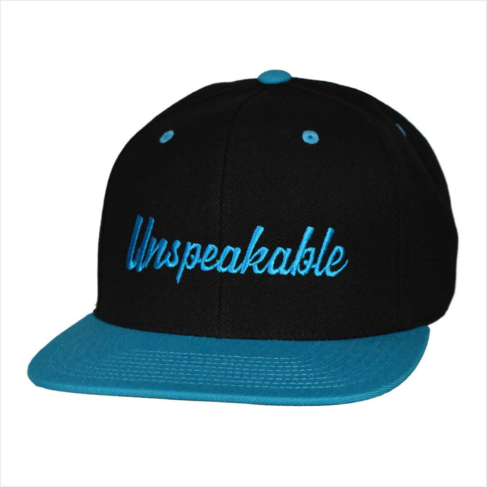 Unspeakable Merch Embroidered Black And Teal Hat Snapback Gifts For Him Gifts For Best Friend-1