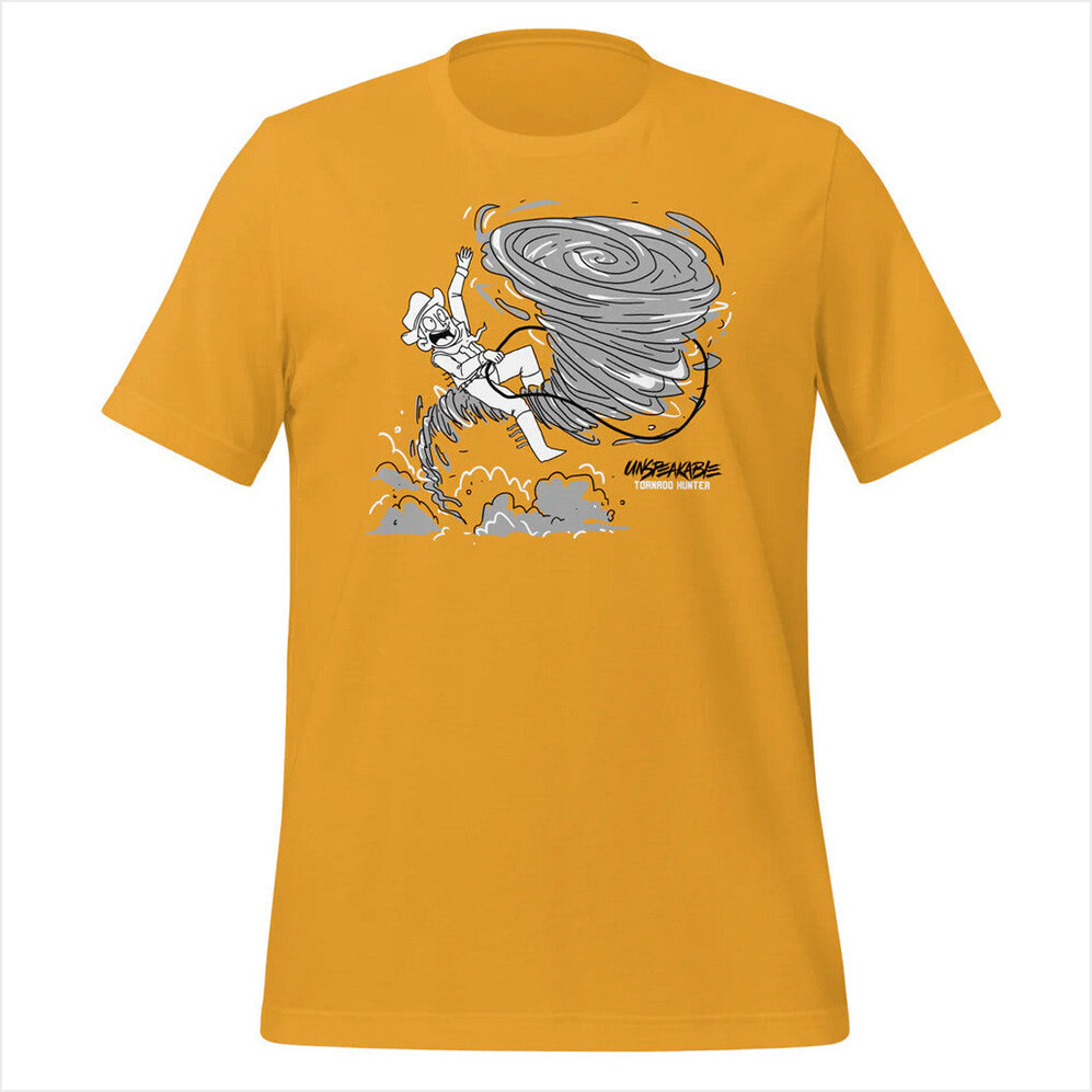 Unspeakable Merch Gold Tornado Hunter T-Shirt Gifts For Besties Birthday Gifts For Brother-1