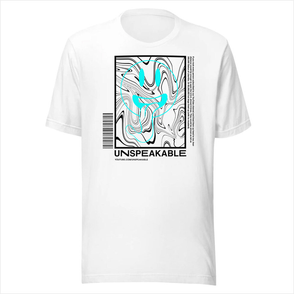 Unspeakable Merch White Smiley Swirl Shirt Present For Husband Birthday Gifts For Fans-1