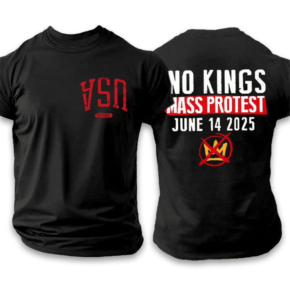 Upside Down USA No Kings Mass Protest June 14 2025 Shirt Fathers Day Gifts For Husband-1