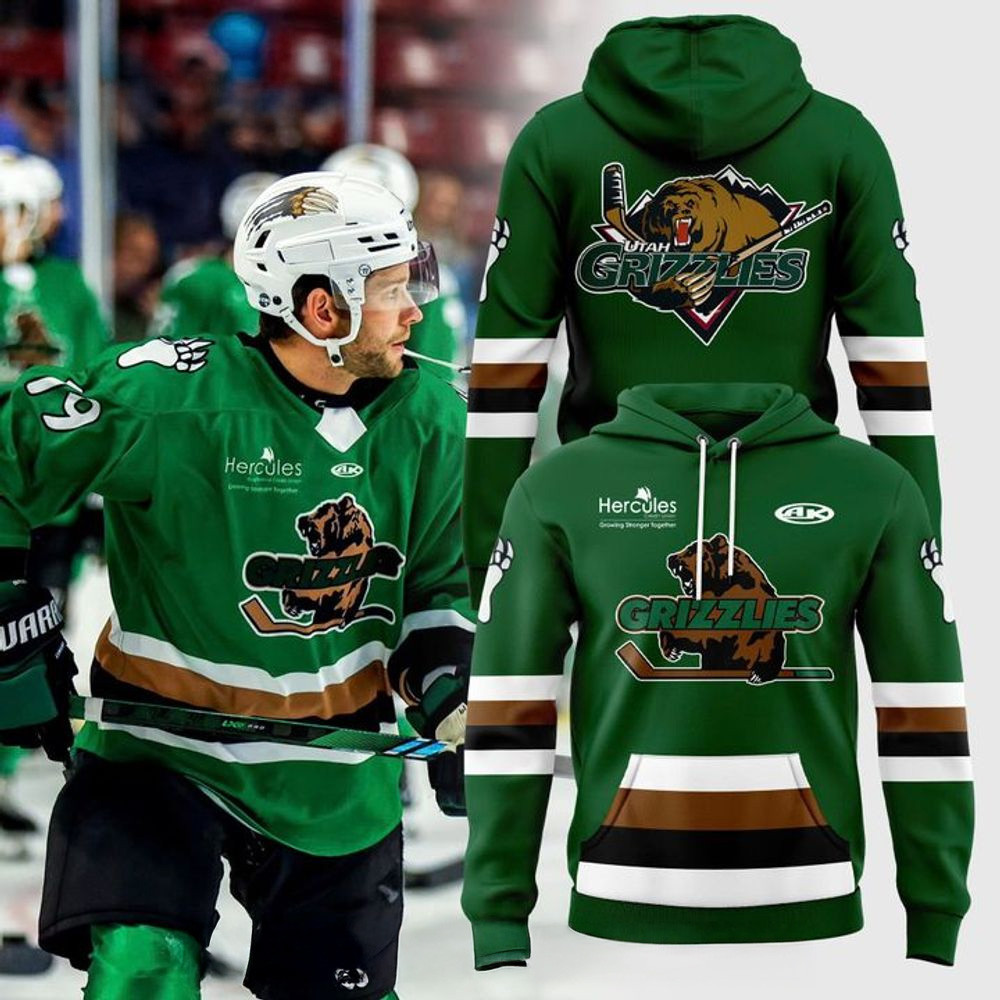 Utah Grizzlies x Retro Hoodie Utah Grizzlies Merch Father's Day Gifts For Husband-1