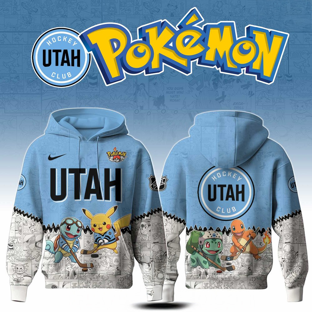 Utah Hockey x Pokemon Hoodie Utah Hockey Merch Awesome Father's Day Gifts-1