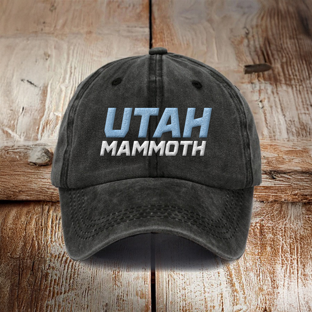 Utah Mammoth Merch Embroidered Utah Mammoth Hat Hockey Club Cap Gifts For Ice Hockey Fans-1