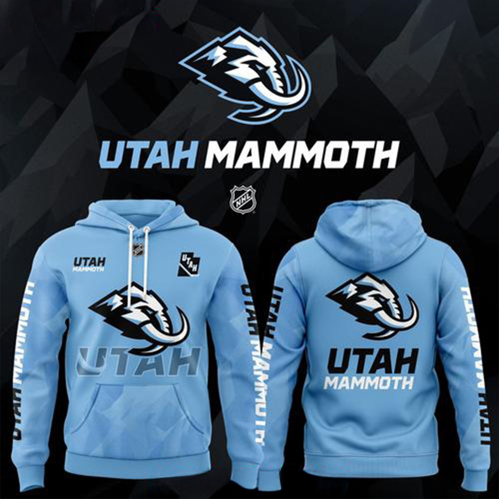 Utah Mammoth Merch Utah Mammoth NHL New Logo 2025 Hoodie Hockey Fans Gifts For Dads-1