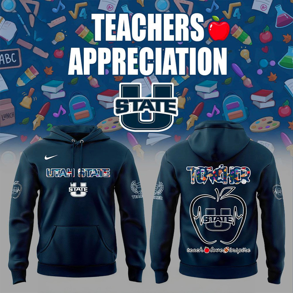 Utah State Aggies Teachers Appreciation 2025 Hoodie Aggies Merch Husband Christmas Gift Ideas-1