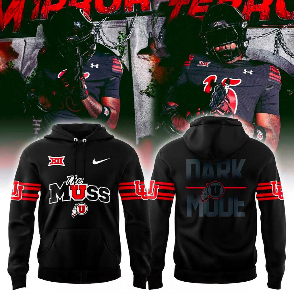 Utah Utes Dark Mode Hoodie Utah Utes Merch Christmas Gift Ideas For Dad-1