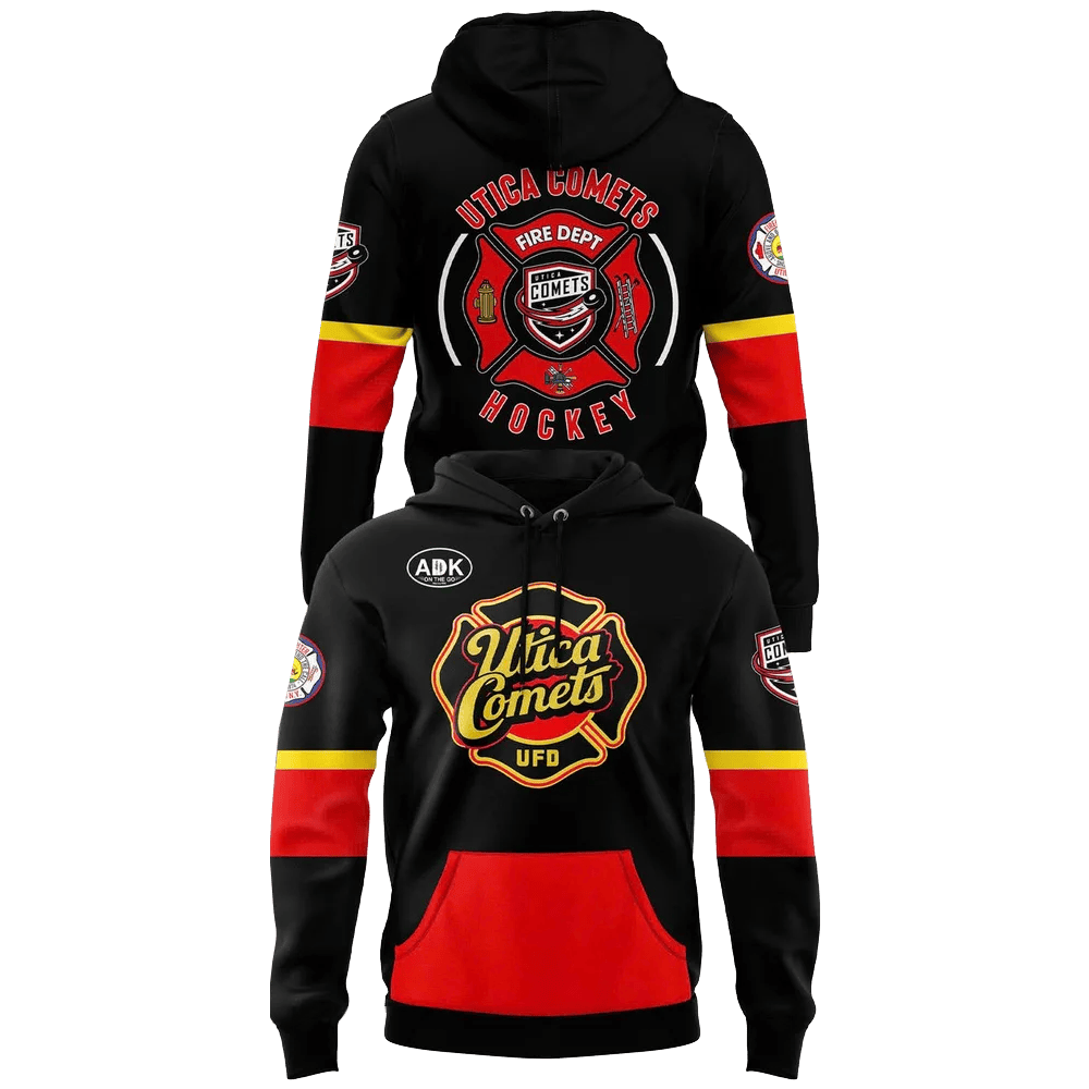 Utica Comets Fire Department 2025 Hoodie Utica Comets Merch Father's Day Presents For Dad To Be-1