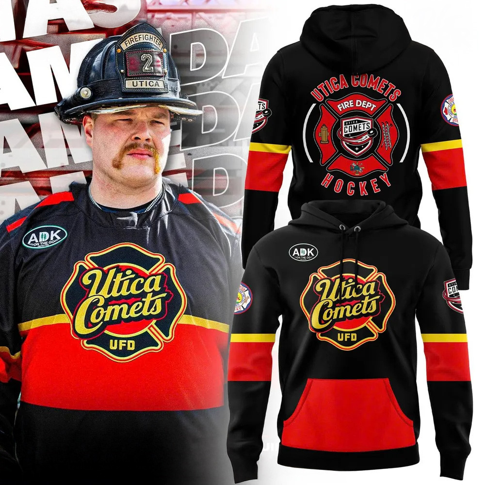 Utica Comets Fire Department 2025 Hoodie Utica Comets Merch Top 10 Father's Day Gifts-1