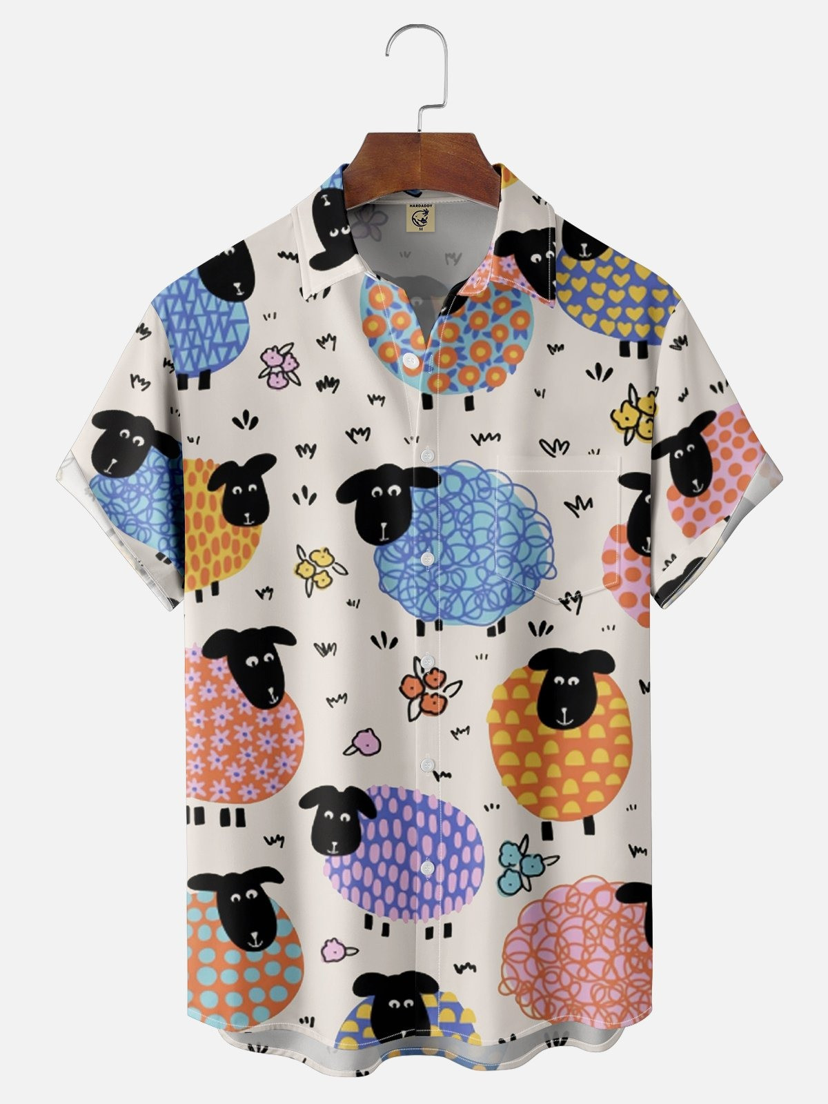 Valais Blacknose Sheep Chest Pocket Floral Shirt-1