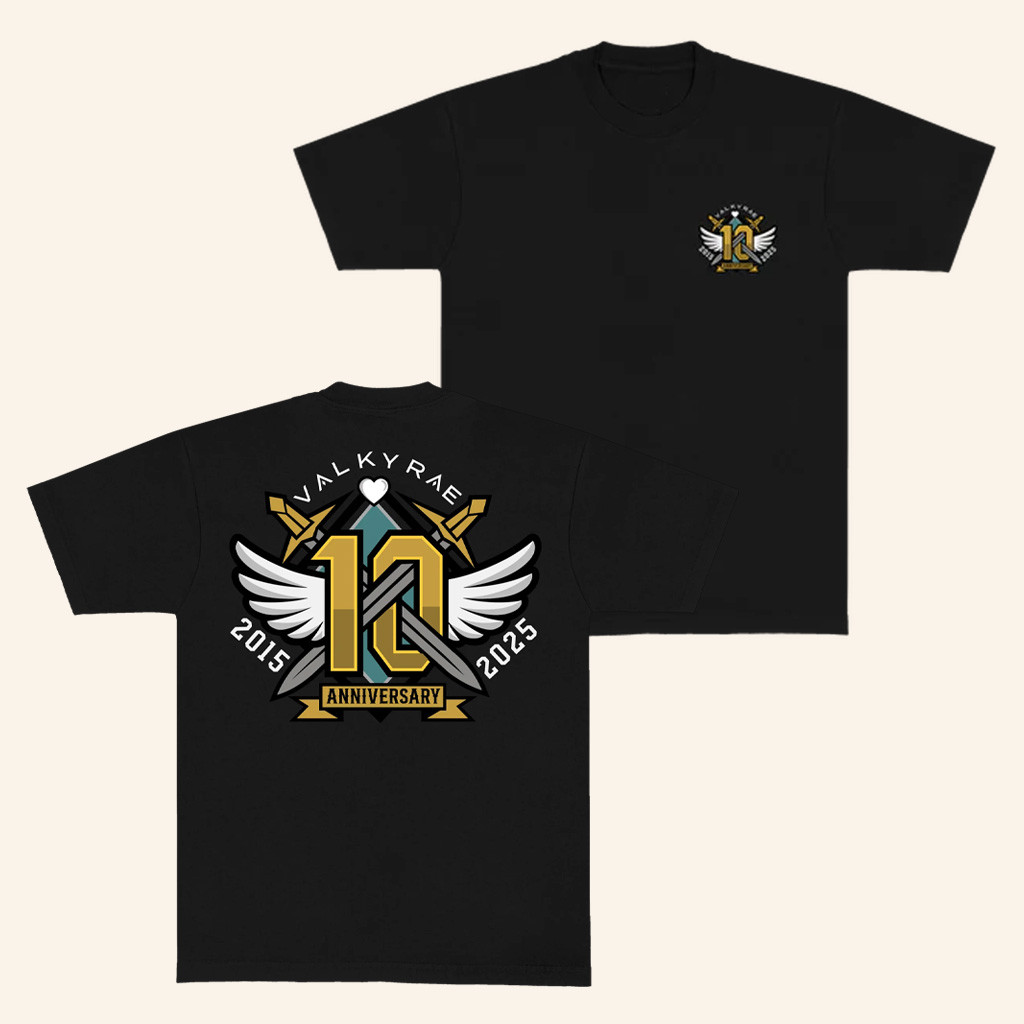 Valkyrae Merch 10 Year Black T-Shirt Present For Husband-1