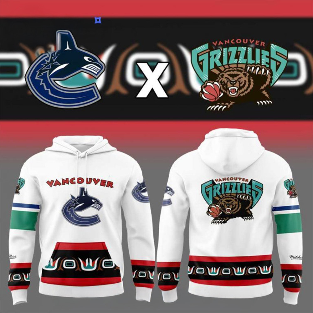 Vancouver Canucks x Memphis Grizzlies Special Hoodie Canucks Merch Gifts For Father's Day Ideas-1