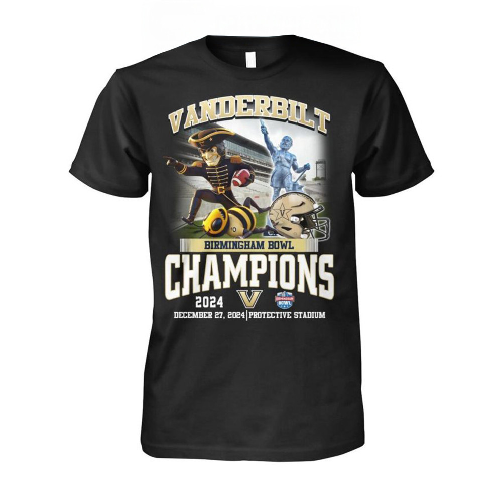 Vanderbilt Commodores Birmingham Bowl Champions 2024 Fan Love T-Shirt Football Fans Gift-1