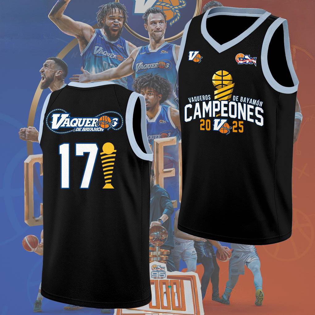 Vaqueros De Bayamon Champions Baloncesto Superior Nacional 2025 Black Basketball Jersey Gifts-1
