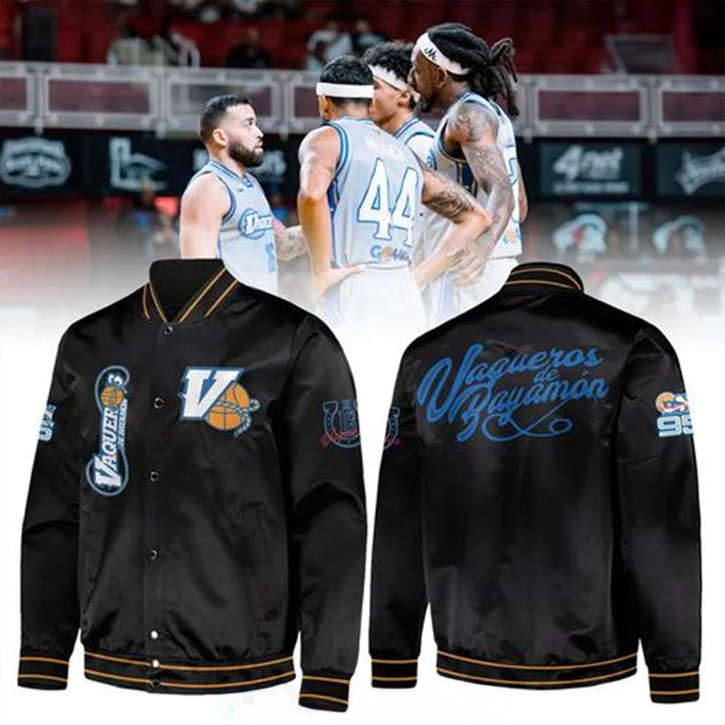 Vaqueros De Bayamon Midnight Black Edition Varsity Jacket Present For Husband-1
