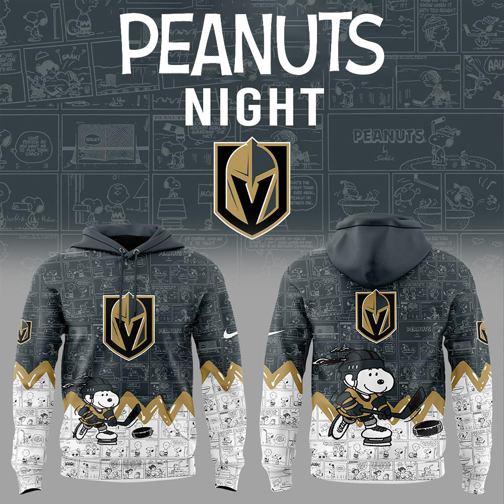 Vegas Golden Knights 75th Anniversary Of Peanuts Hoodie Gifts For Ice Hockey Fans-1