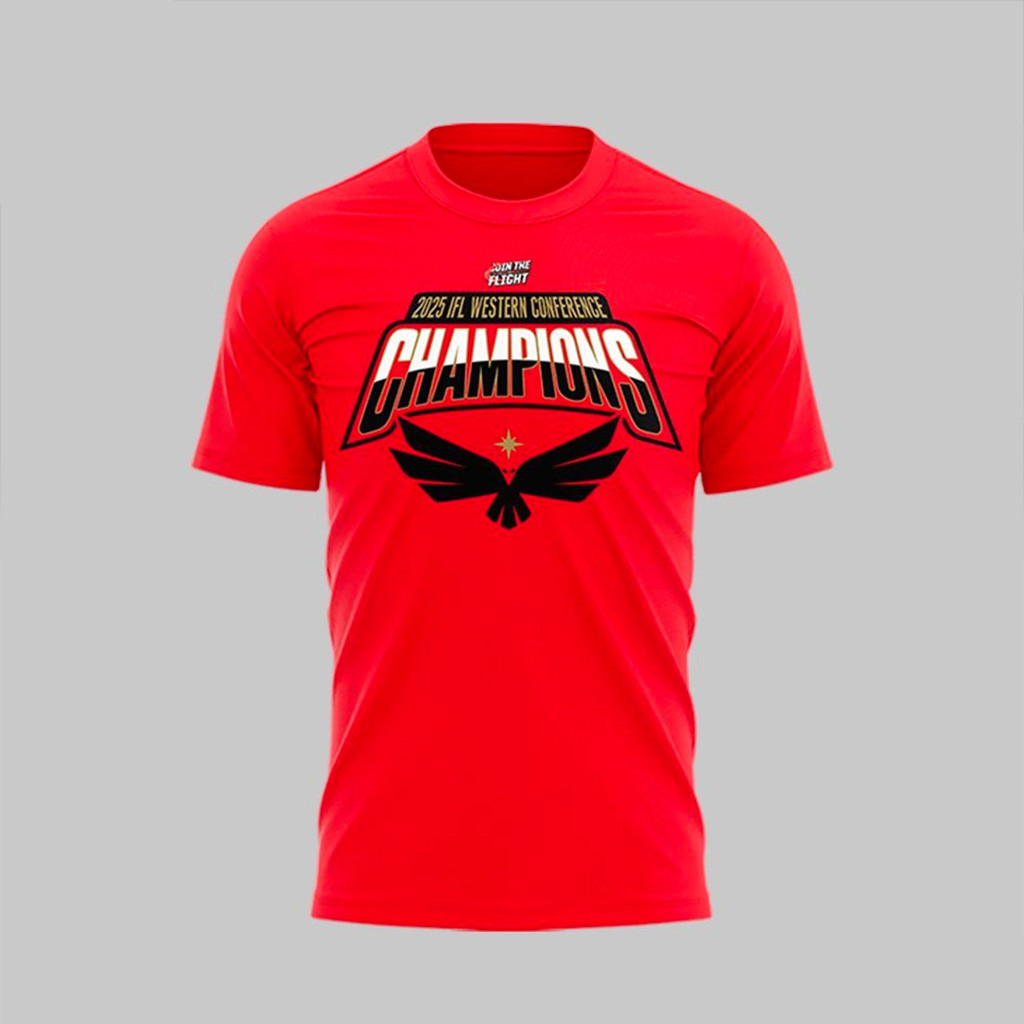 Vegas Knight Hawks 2025 IFL Western Conference Champions T-Shirt Gifts For Dudes-1