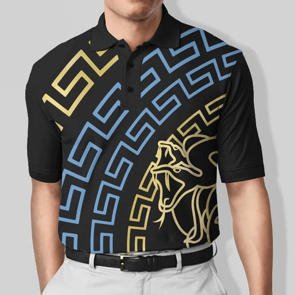 Versace Luxury Gold Green Ancient Snake Polo Shirt Best Father's Day Gifts For Husband-1