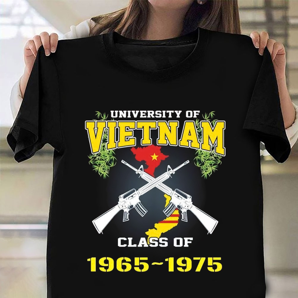 Vietnam Veteran Shirt University Of Vietnam Class Of 1965-1975 Honor Veterans Day Gift-1