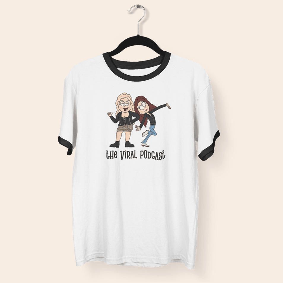 Viral Podcast Merch Cartoon Girls T-Shirt Mothers Day Present Ideas Birthday Gift for Husband-1