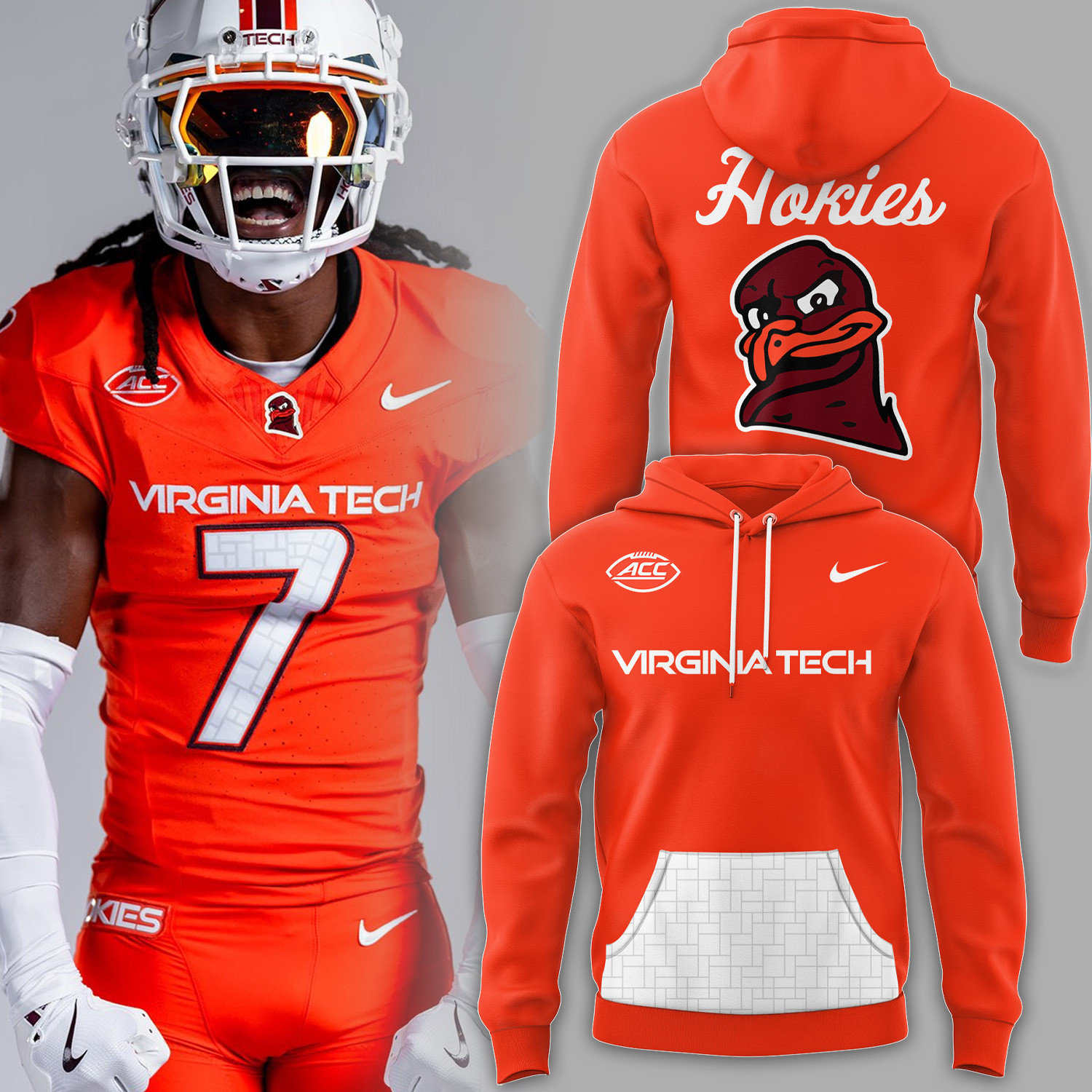 Virginia Tech Hokies Ncaa 2025 Nike Orange Hoodie Fan Gift-1 Virginia Tech Hokies Ncaa 2025 Nike Orange Hoodie Fan Gift-1