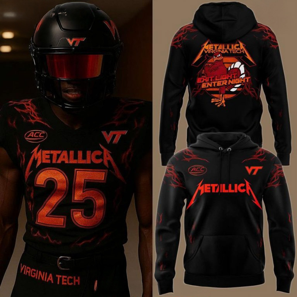 Virginia Tech Hokies x Metallica 2025 Hoodie Fan Merch Gifts For Boyfriend-1