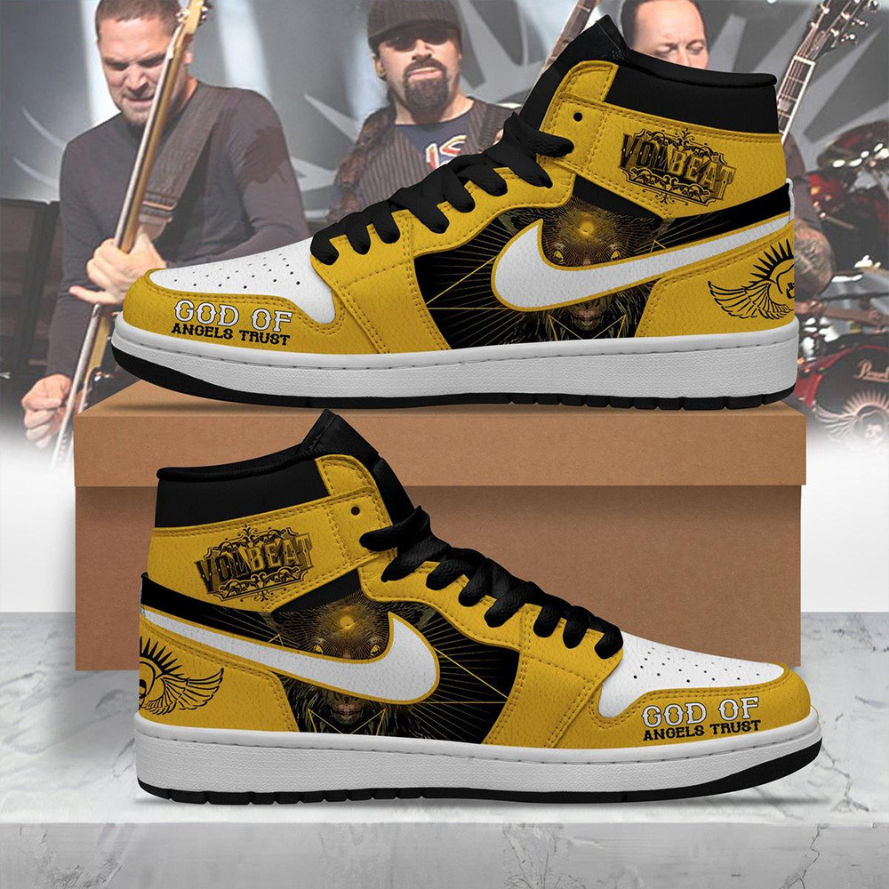Volbeat God Of Angels Trust Air Jordan 1 Shoes Volbeat Merch Gifts For Rock Band Fans-1